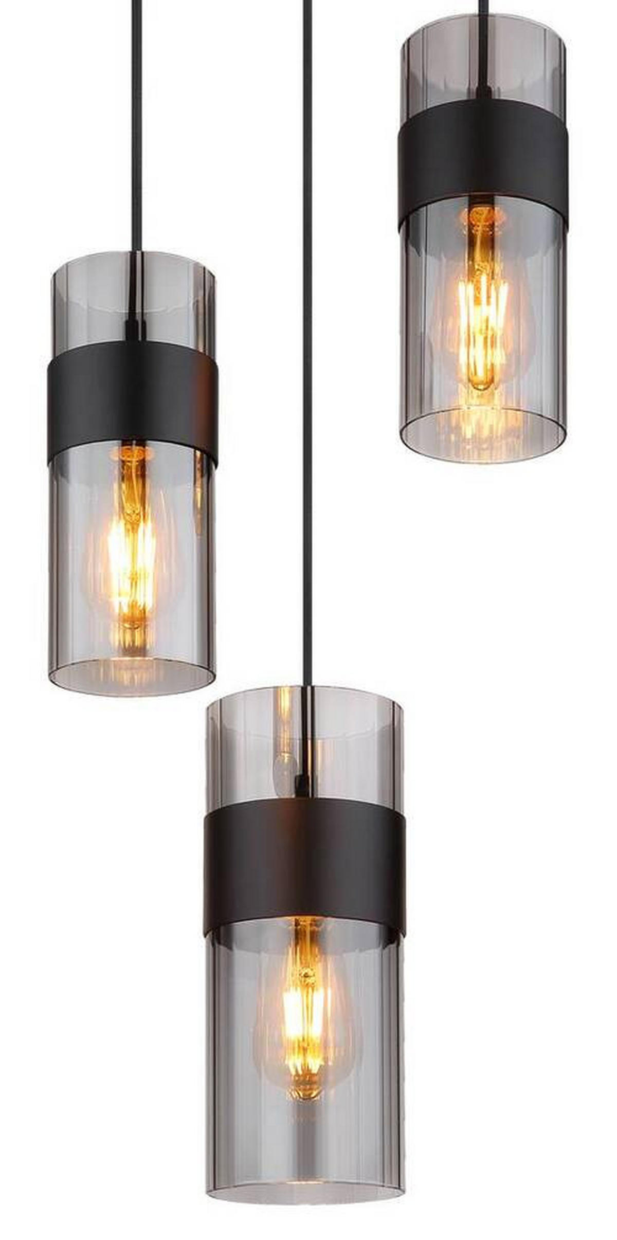 FÜGGŐLÁMPA  - fekete, Design, Üveg/textil (34/150cm) - Globo
