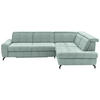 ECKSOFA in Chenille Mintgrün  - Schwarz/Mintgrün, Design, Textil/Metall (310/220cm) - Beldomo Style