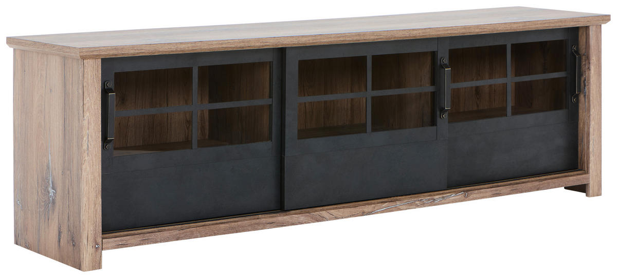 LOWBOARD  in 193/60/45 cm  - Eichefarben/Anthrazit, MODERN, Holzwerkstoff/Kunststoff (193/60/45cm) - Hom`in