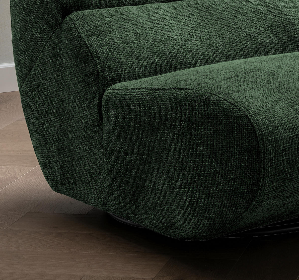 SESSEL in Struktur Waldgrün  - Waldgrün/Schwarz, Design, Textil/Metall (74/85/105cm) - Livetastic
