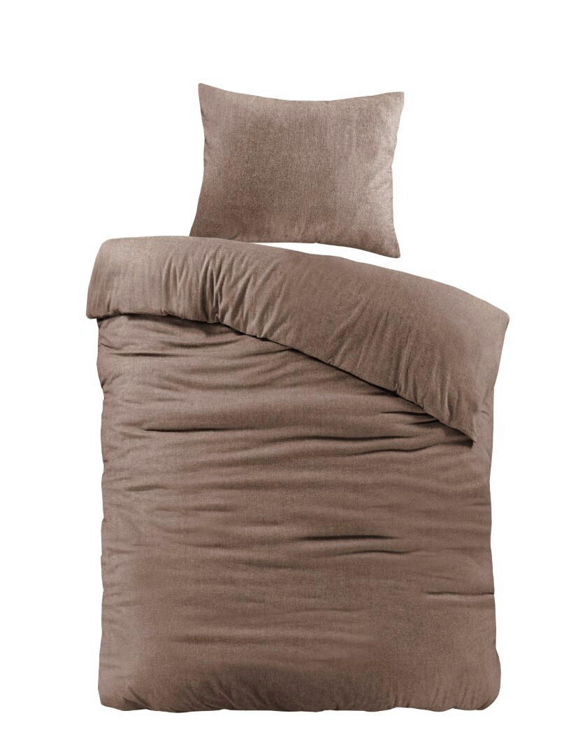 BETTWÄSCHE 2-teilig Flanell 140/200 cm  - Cappuccino, Basics, Textil (140/200cm) - Novel