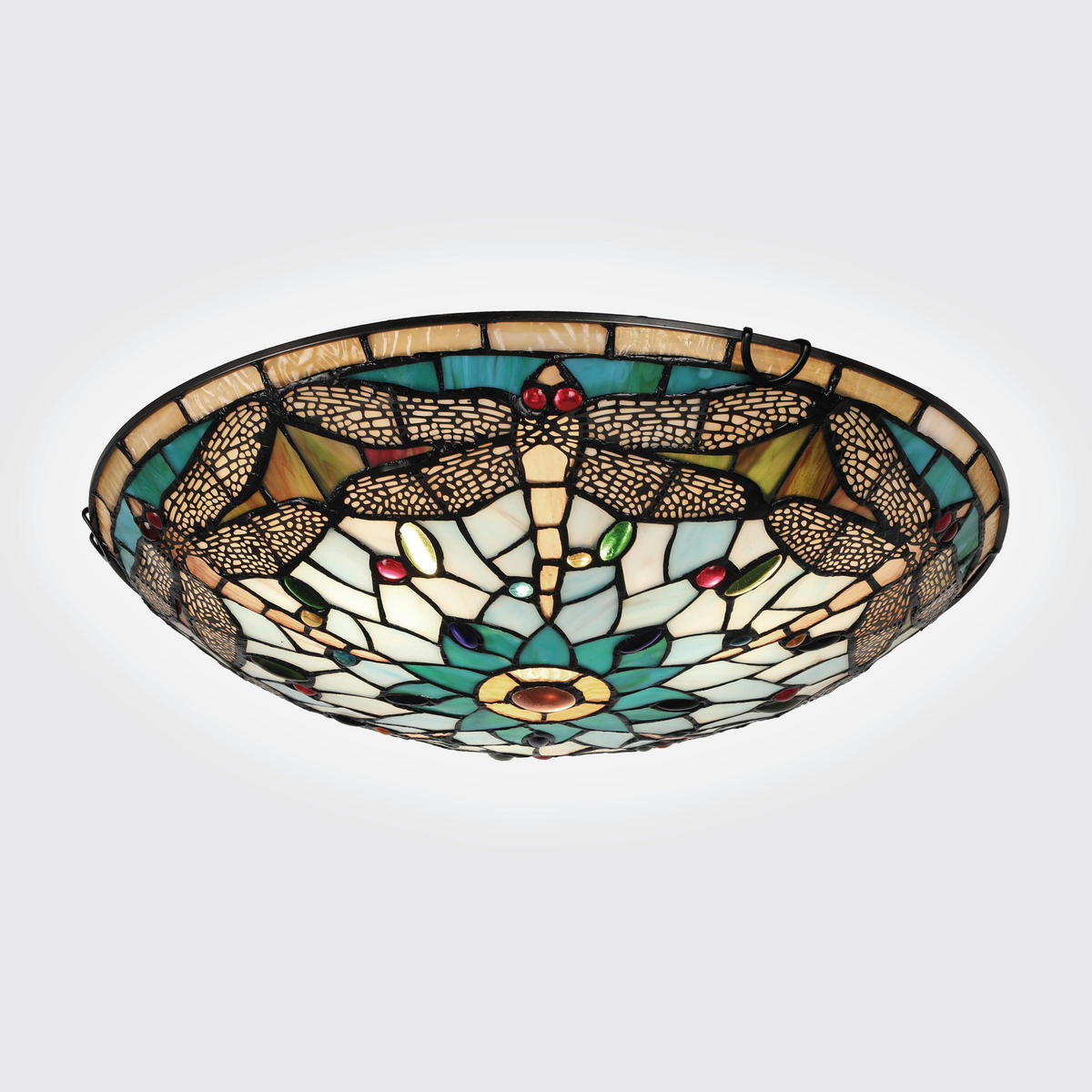 MENNYEZETI LÁMPA - barna/többszínű, Basics, Üveg/fém (12/40/40cm)