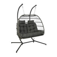 HÄNGESESSEL 152/198/117 cm Stahl  - Anthrazit/Grau, MODERN, Kunststoff/Textil (152/198/117cm)