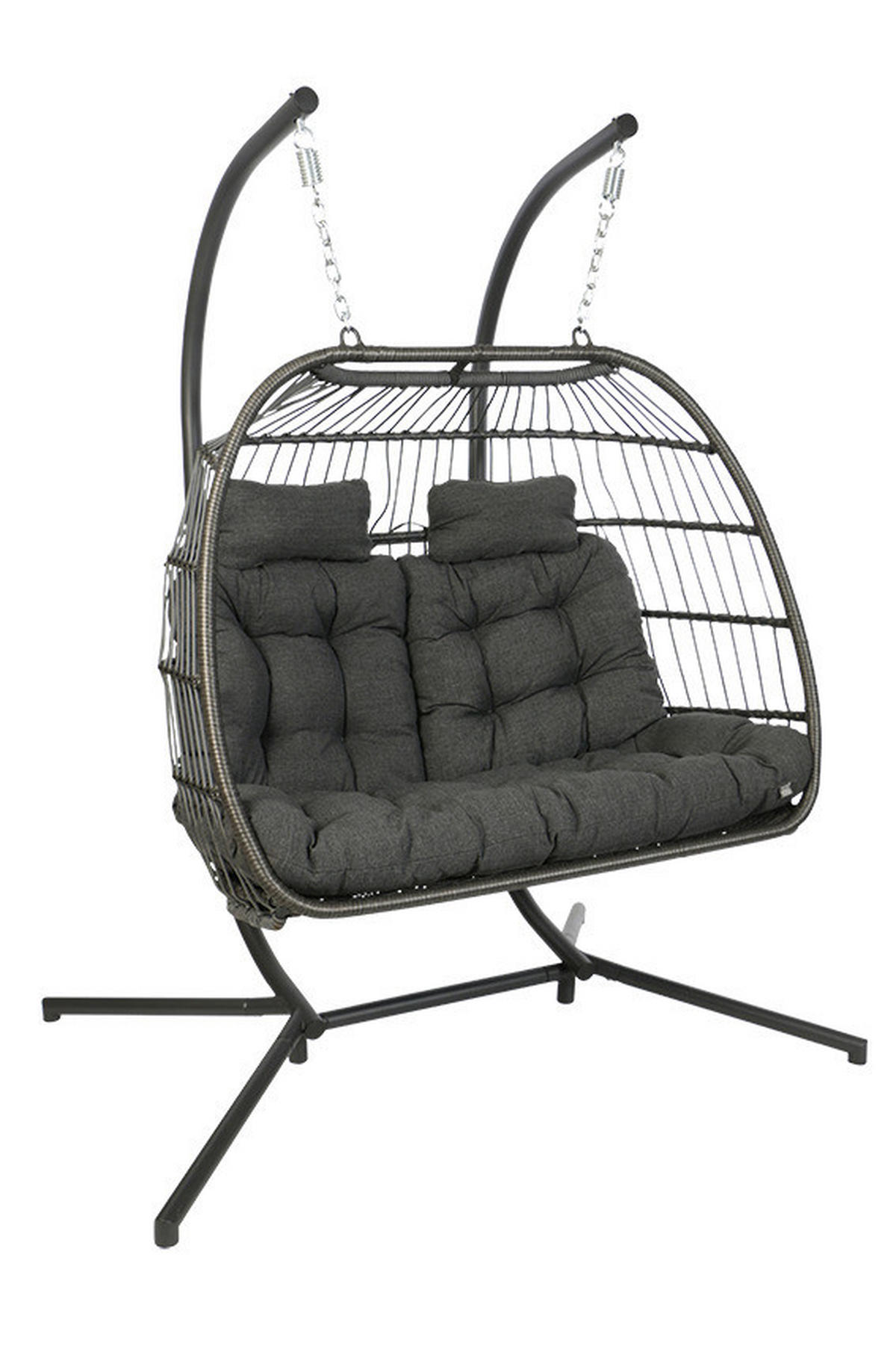 HÄNGESESSEL 152/198/117 cm Stahl  - Anthrazit/Grau, MODERN, Kunststoff/Textil (152/198/117cm)