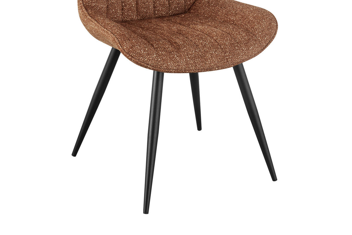 STUHL Leinenoptik Braun Pappel Sperrholz  - Schwarz/Braun, KONVENTIONELL, Holz/Textil (54/88/61,5cm) - MID.YOU