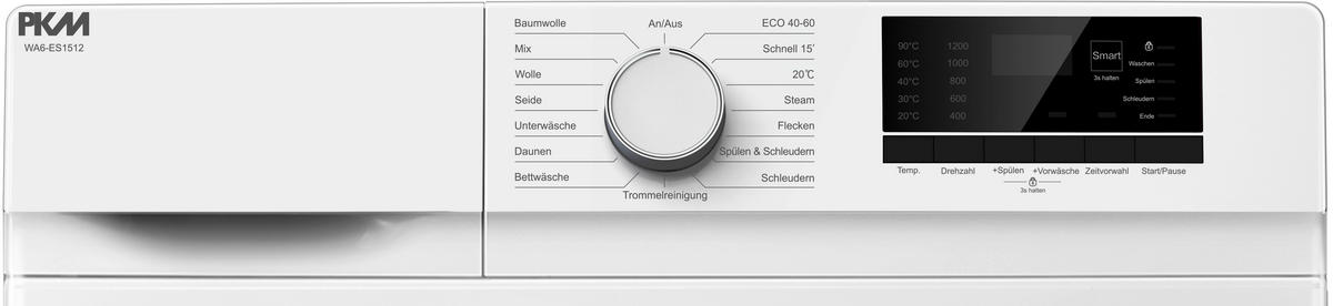 WASCHMASCHINE WA6-ES1512   - Weiss, Basics, Kunststoff (60/84/45cm) - PKM
