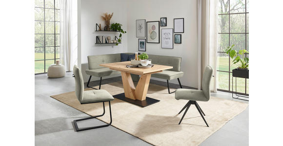 STUHL , Lederauswahl, Stoffauswahl, Typenauswahl, Gestellauswahl , Flachgewebe  - Sandfarben/Schwarz, Design, Textil/Metall (46/91/62cm) - Dieter Knoll