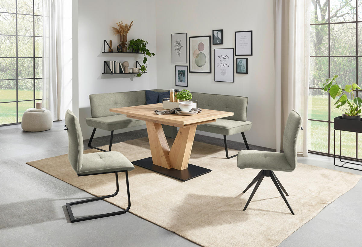 SCHWINGSTUHL  in Stahl Flachgewebe  - Sandfarben/Schwarz, Design, Textil/Metall (46/95/62cm) - Dieter Knoll