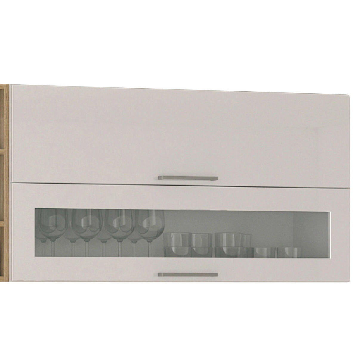 KÜCHENBLOCK 340 cm   in Weiss, Weiss Hochglanz  - Weiss Hochglanz/Chromfarben, Modern, Holzwerkstoff/Metall (340cm) - Held