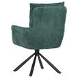 ARMLEHNSTUHL  Stoffauswahl, Sitzfläche 360° drehbar, automatische Rückholfunktion Cord  - Schwarz/Grün, Design, Textil/Metall (60/95/62cm) - Novel
