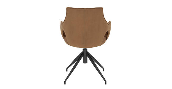 Armlehnstuhl drehbar Mikrofaser Braun, Schwarz - Schwarz/Braun, Design, Textil/Metall (59/87/61cm) - Novel