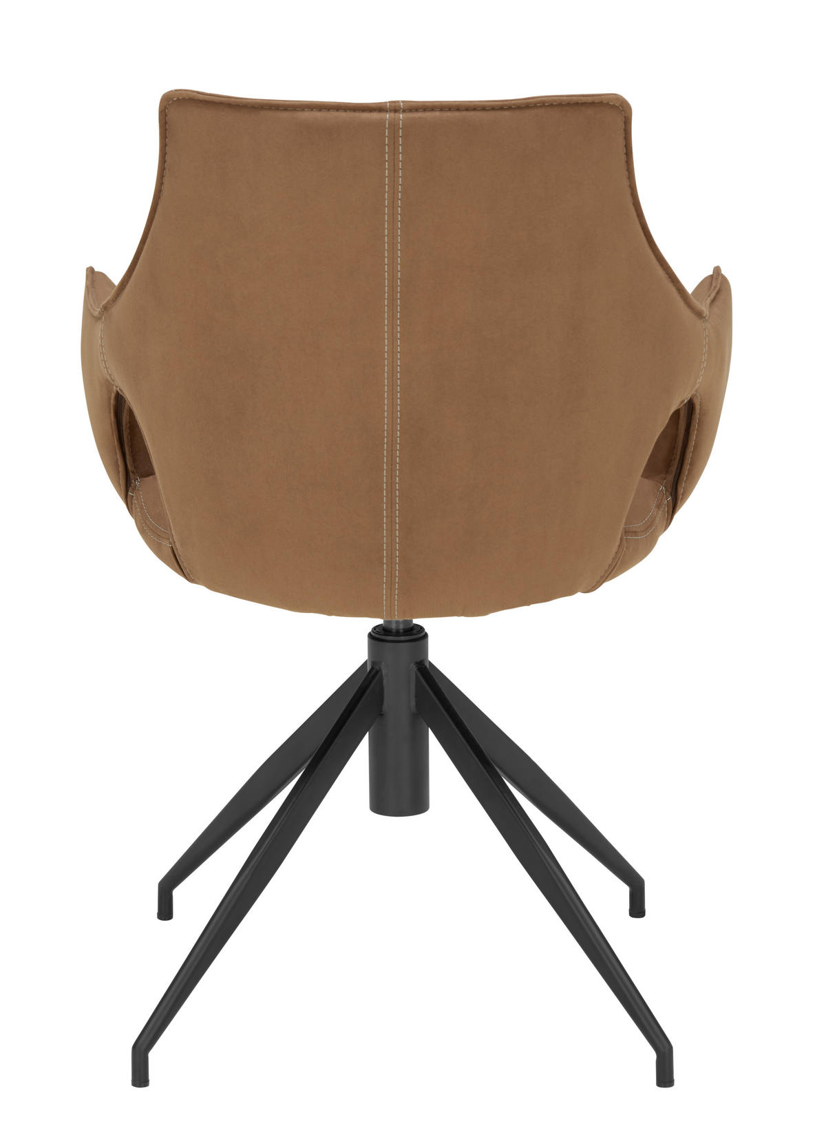 STOL järn mikrofiber  - brun/svart, Design, metall/textil (59/87/61cm) - Novel