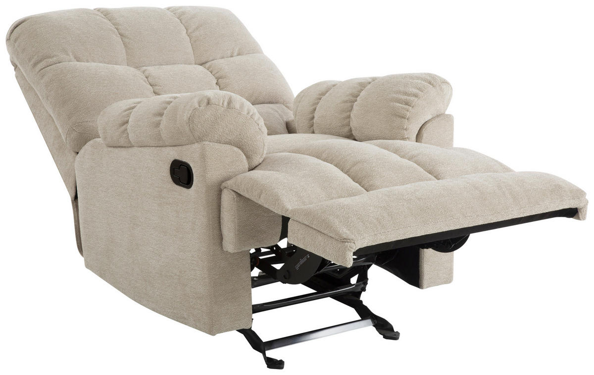 RELAXSESSEL CALIX Mikrofaser    - Beige/Schwarz, Design, Textil/Metall (91/105/102-172cm) - P & B