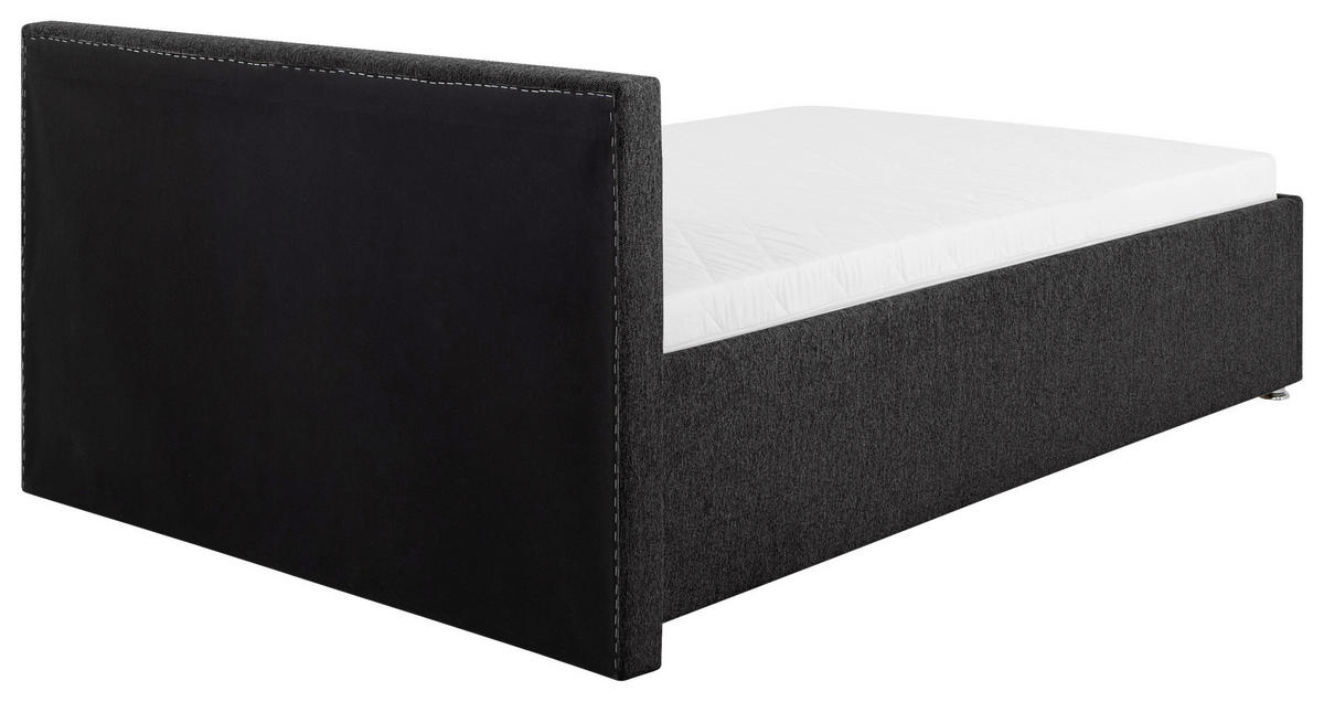 POLSTERBETT Lattenrost, Matratze, Bettkasten Anthrazit 120/200 cm  - Anthrazit, MODERN, Holz/Kunststoff (120/200cm) - MID.YOU