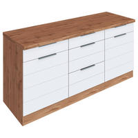 KÜCHENUNTERSCHRANK 180/86/60 cm  in Weiß, Eiche Wotan  - Eiche Wotan/Weiß, Design, Holzwerkstoff/Metall (180/86/60cm) - Held