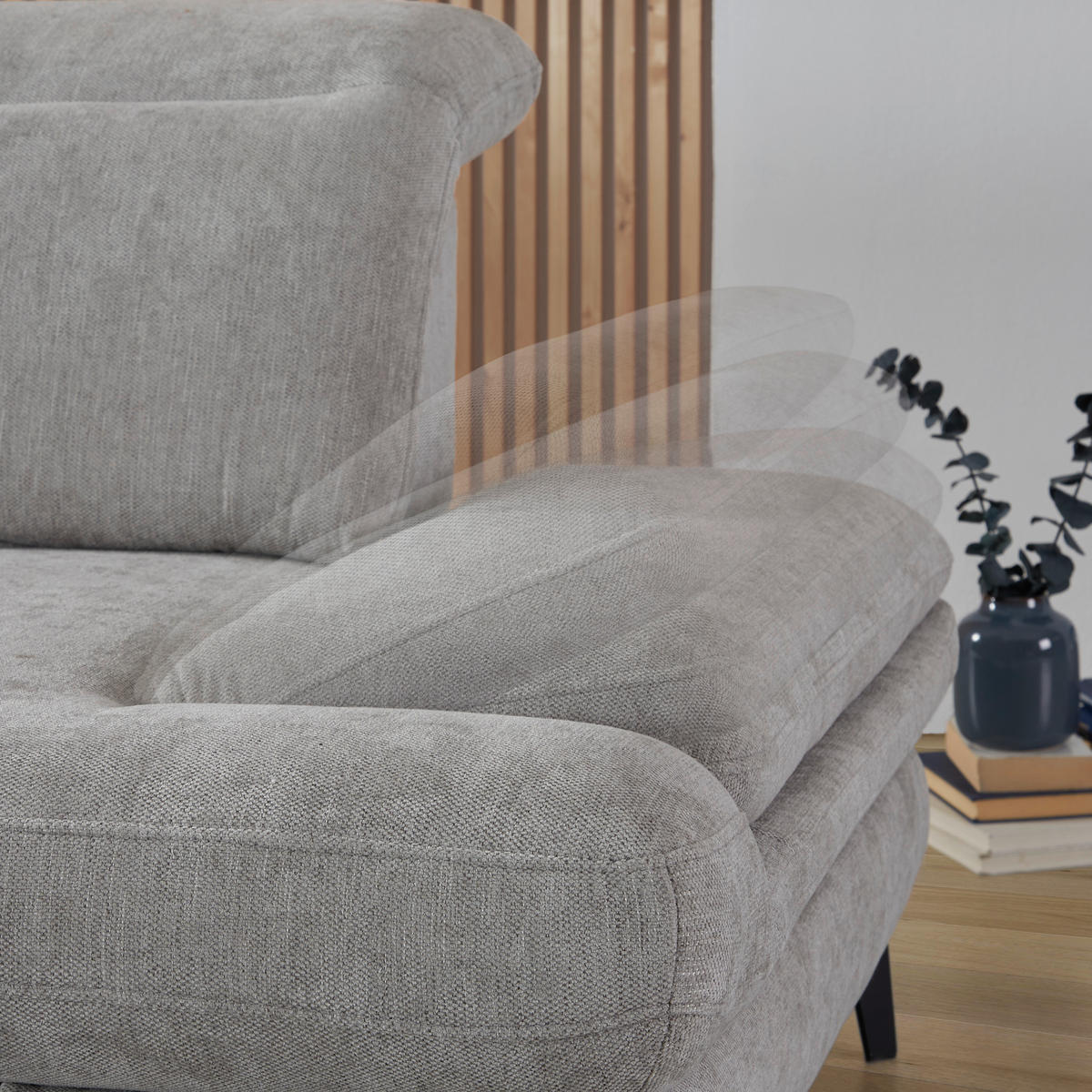 HÖRNSOFFA i velour ljusgrå  - ljusgrå/svart, Design, metall/textil (288/184cm) - Best Price