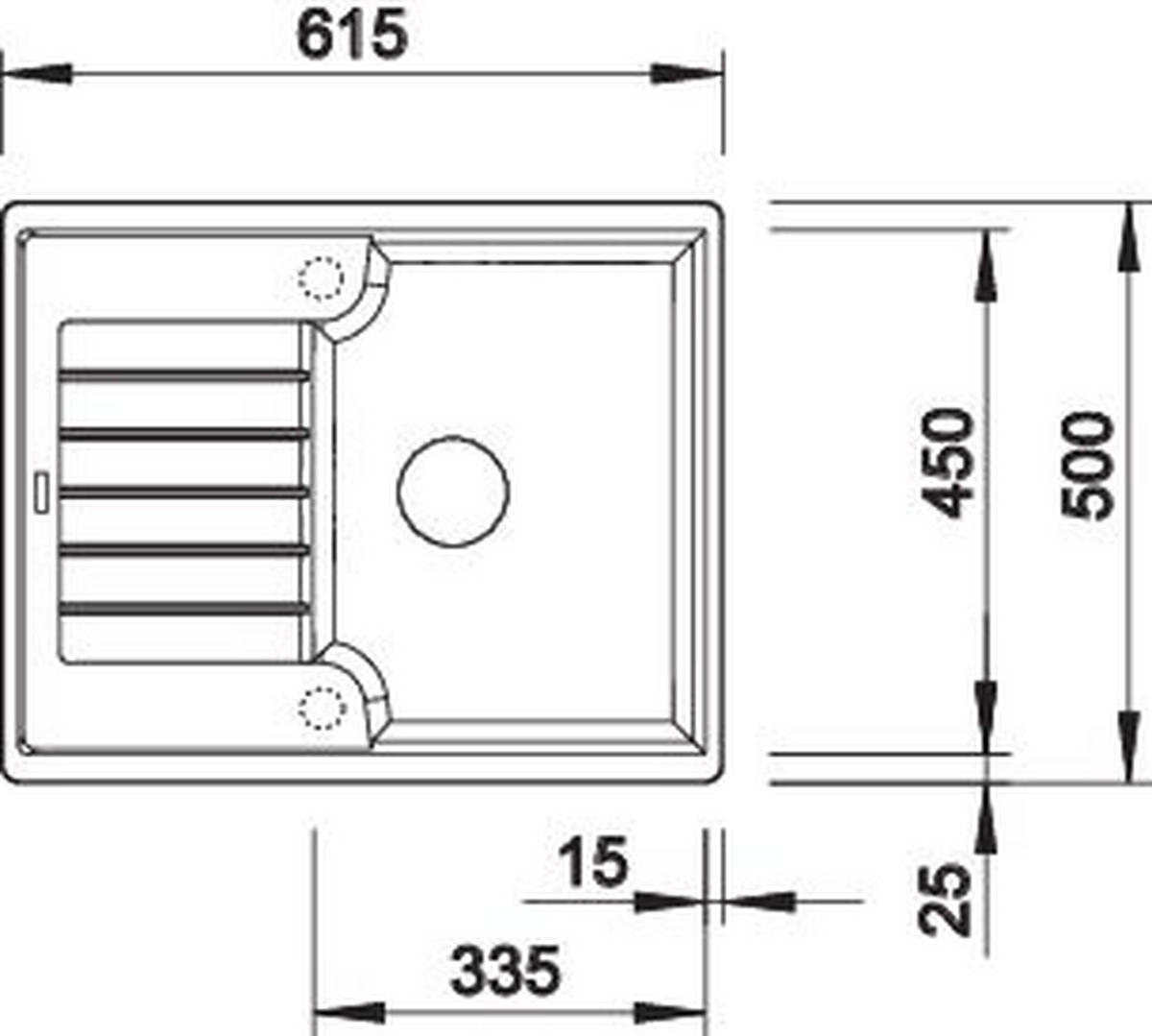 SPÜLE 516918  - Anthrazit, Basics, Stein (61,5/19,0/50cm) - Blanco