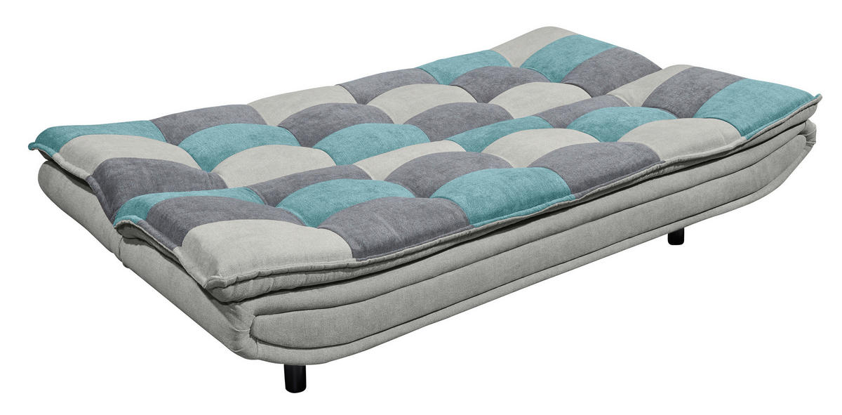 SCHLAFSOFA  in Mikrovelours Türkis, Schlammfarben, Dunkelgrau  - Türkis/Schlammfarben, Basics, Kunststoff/Textil (188/90/89cm) - MID.YOU