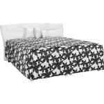 POLSTERBETT Matratze, gepolstertes Kopfteil, Lattenrost, Bettkasten, Tagesdecke, motorische Verstellbarkeit Schwarz, Weiß 180/200 cm  - Silberfarben/Schwarz, KONVENTIONELL, Textil/Metall (180/200cm) - Esposa