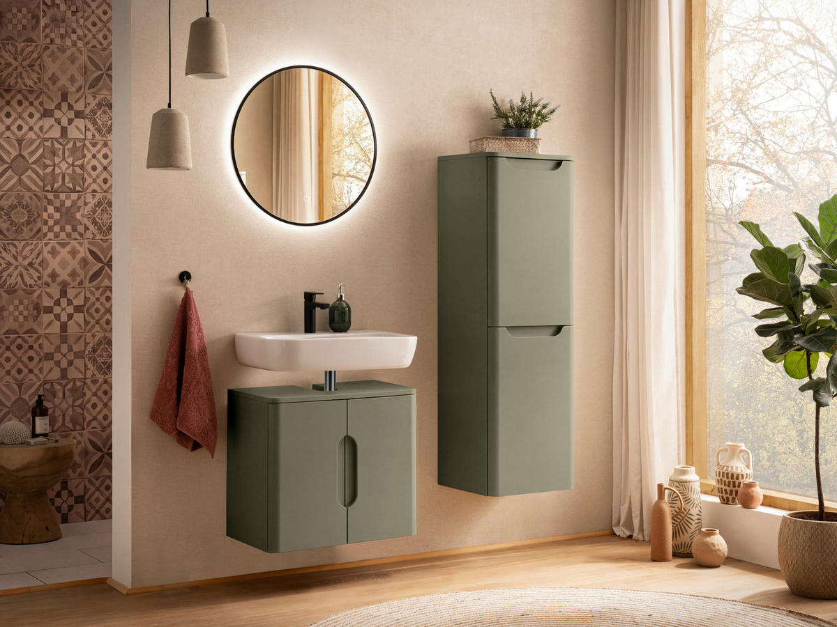 WASCHBECKENUNTERSCHRANK 61/53/35 cm  - Schilfgrün, KONVENTIONELL, Holzwerkstoff (61/53/35cm) - Xora