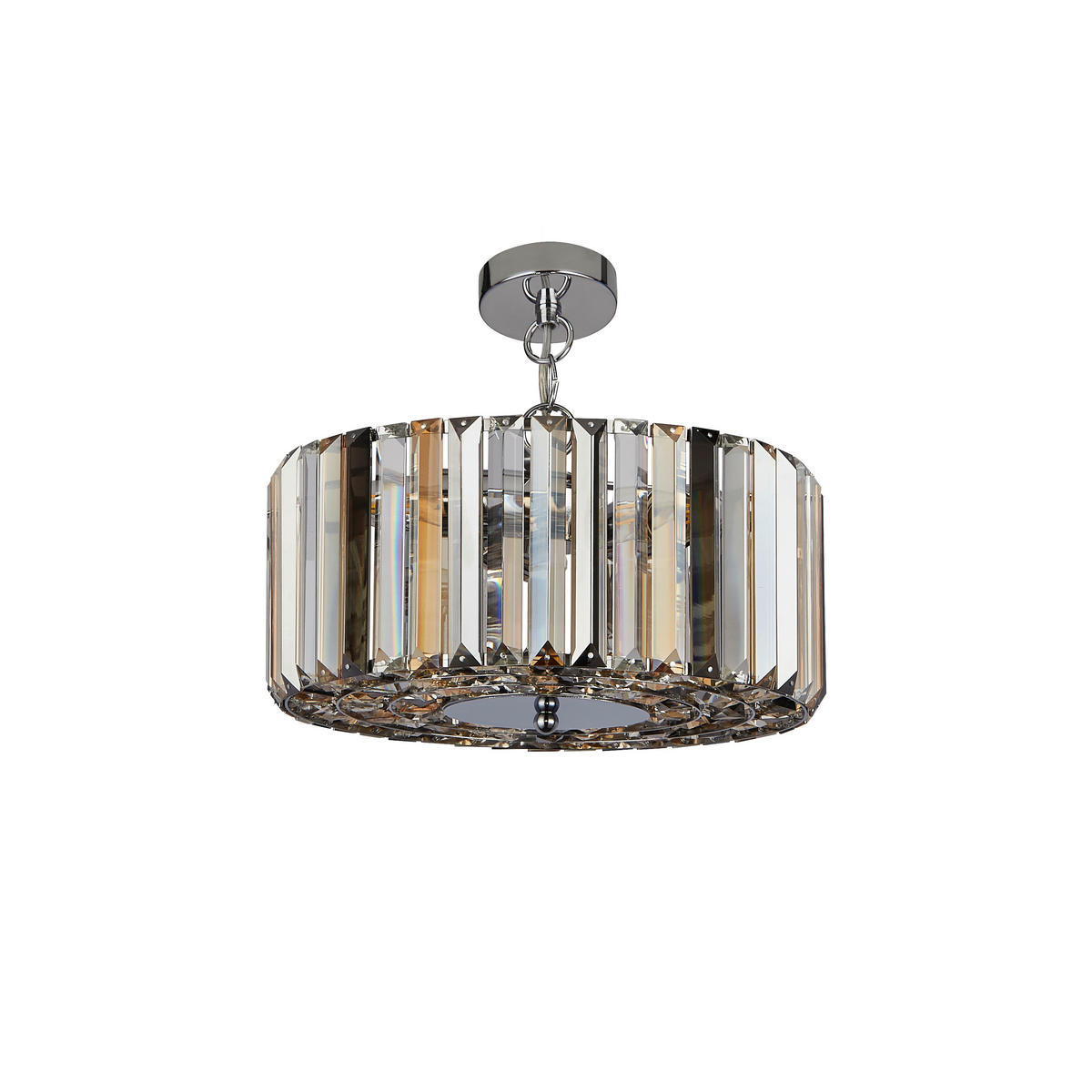 HÄNGELEUCHTE 35/136 cm  - Chromfarben/Bernsteinfarben, KONVENTIONELL, Glas/Metall (35/136cm)