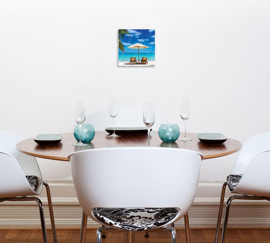GLASBILD Strand & Meer  - Multicolor, KONVENTIONELL, Glas (30/30/1,40cm) - Euroart