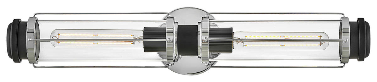 BADEZIMMER-WANDLEUCHTE - Chromfarben/Schwarz, Konventionell, Glas/Metall (12,2/61/12,8cm) - Elstead Lighting
