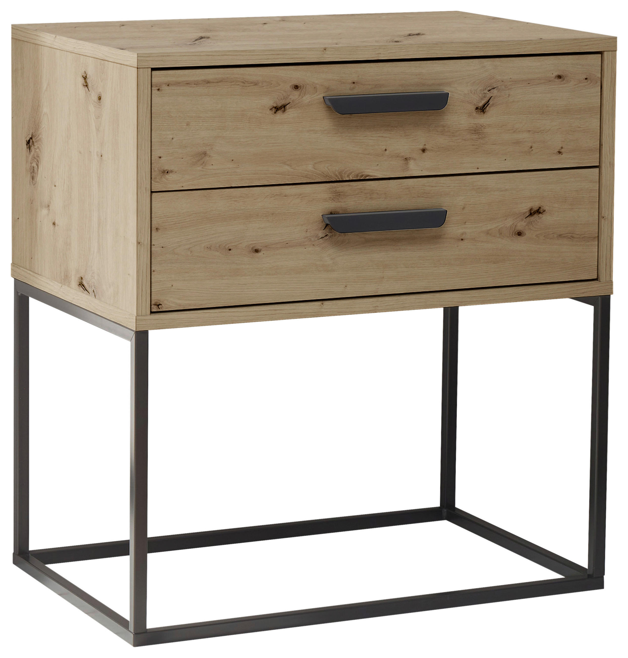 NACHTSCHRANK 60/65/38,5 cm  - Schwarz/Eiche Artisan, MODERN, Holzwerkstoff/Kunststoff (60/65/38,5cm) - Livetastic