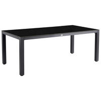 GARTENTISCH Metall, Kunststoff Graphitfarben rechteckig  - Graphitfarben, Basics, Kunststoff/Metall (220/100/75cm) - Tierra Outdoor