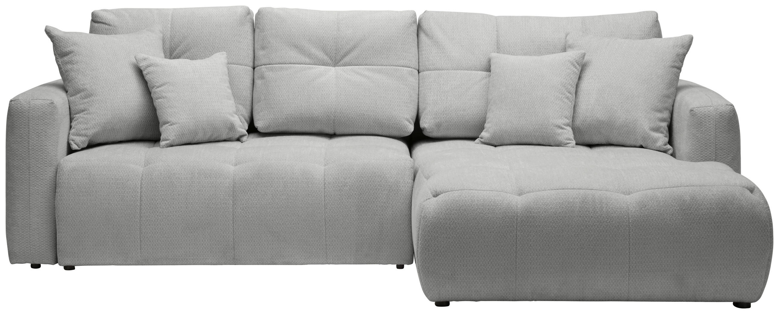 ECKSOFA Grau Chenille  - Schwarz/Grau, MODERN, Kunststoff/Textil (276/172cm) - Hom`in