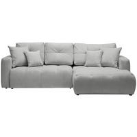 ECKSOFA in Chenille Grau  - Schwarz/Grau, Modern, Kunststoff/Textil (276/172cm) - Hom`in