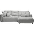 ECKSOFA Grau Chenille  - Schwarz/Grau, MODERN, Kunststoff/Textil (276/172cm) - Hom`in