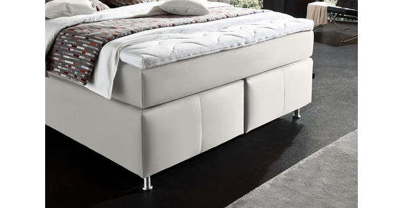 BOXSPRINGBETT 140/200 cm  in Weiß  - Alufarben/Weiß, KONVENTIONELL, Textil/Metall (140/200cm) - Dieter Knoll