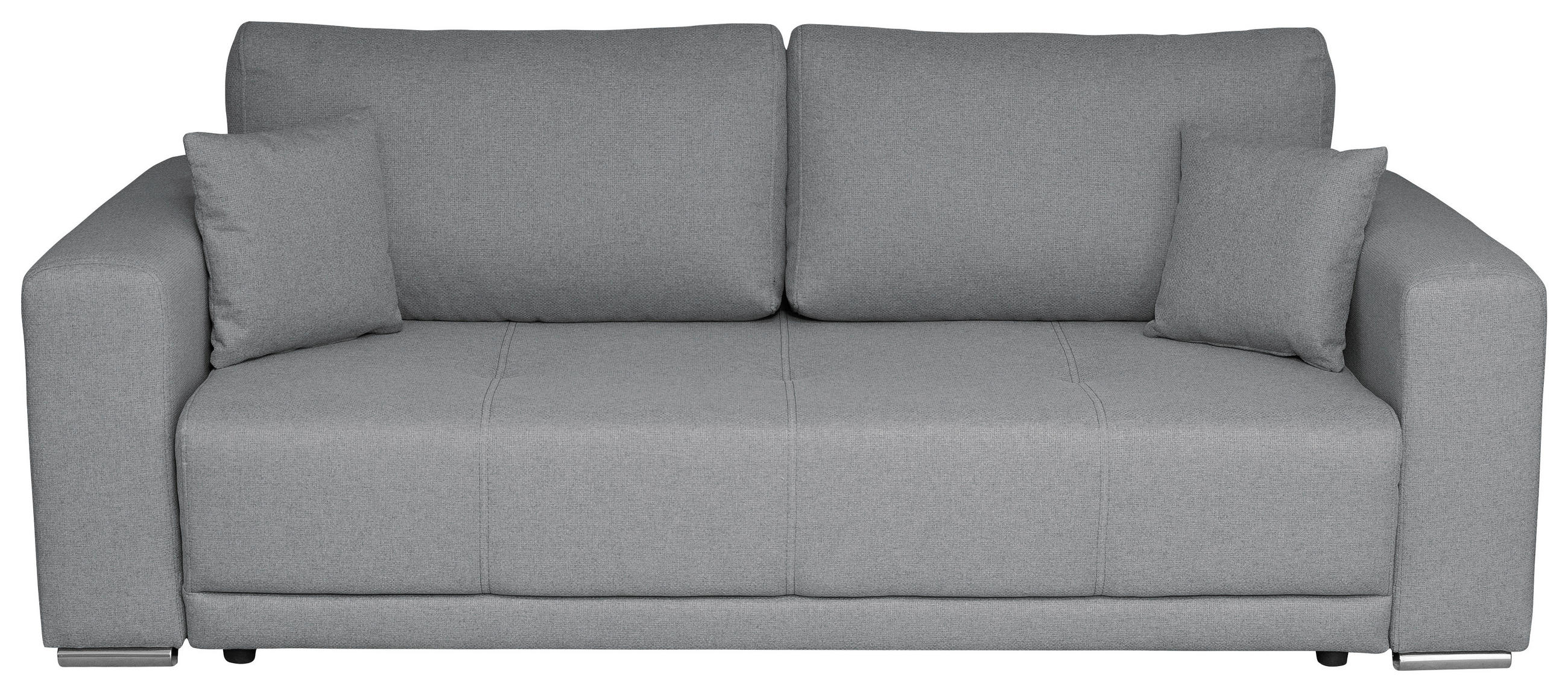 SCHLAFSOFA in Struktur Grau  - Chromfarben/Schwarz, Design, Kunststoff/Textil (238/77/108cm) - P & B