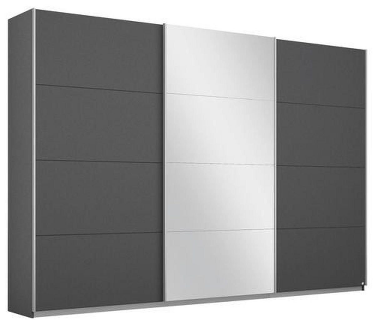 SCHWEBETÜRENSCHRANK 271/230/62 cm 3-türig Grau  - Alufarben/Grau, MODERN, Holzwerkstoff/Metall (271/230/62cm) - Rauch Möbel