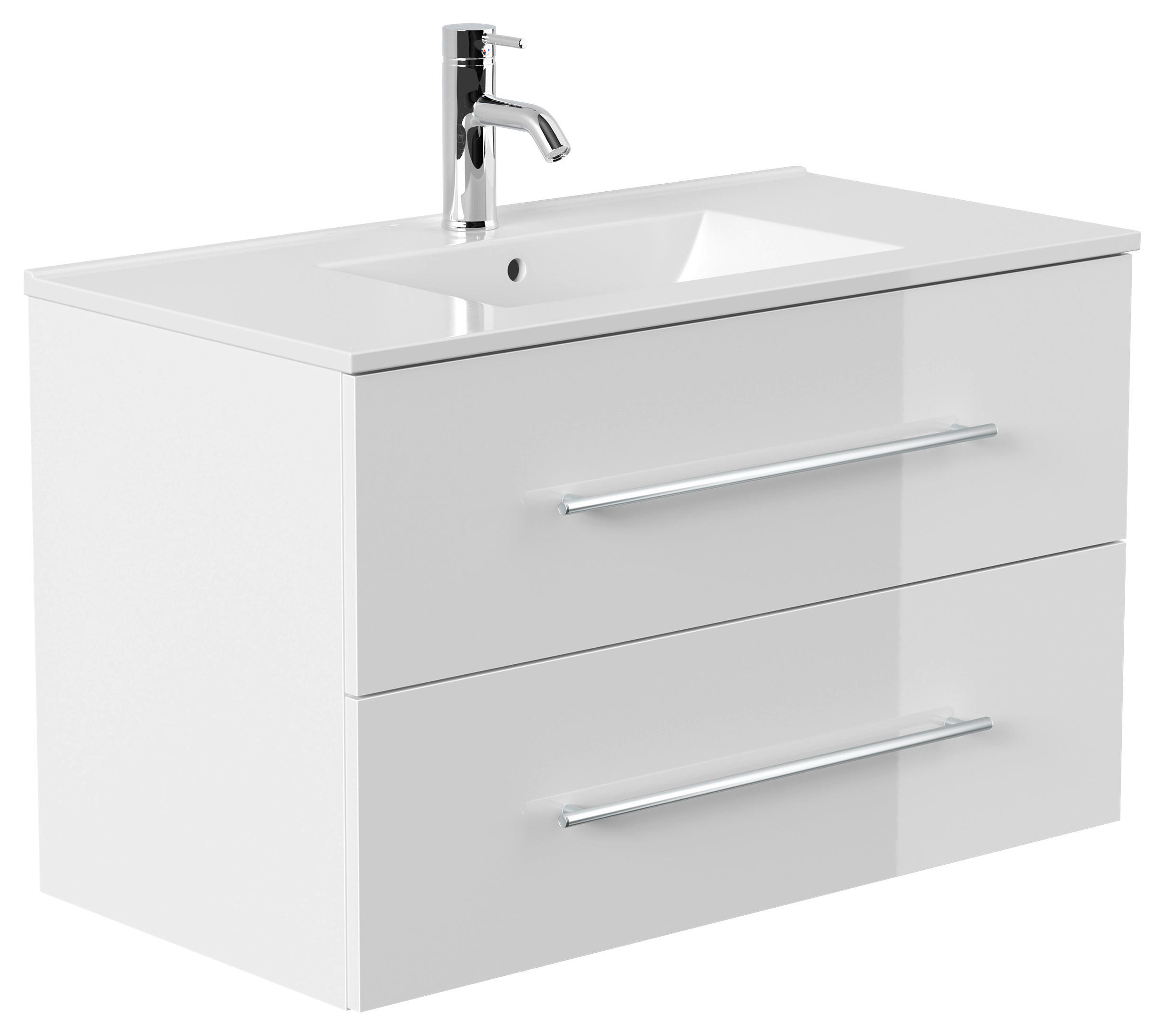 WASCHTISCHKOMBI 91 cm  - Weiß Hochglanz/Weiß, Basics, Keramik/Holzwerkstoff (91cm) - MID.YOU