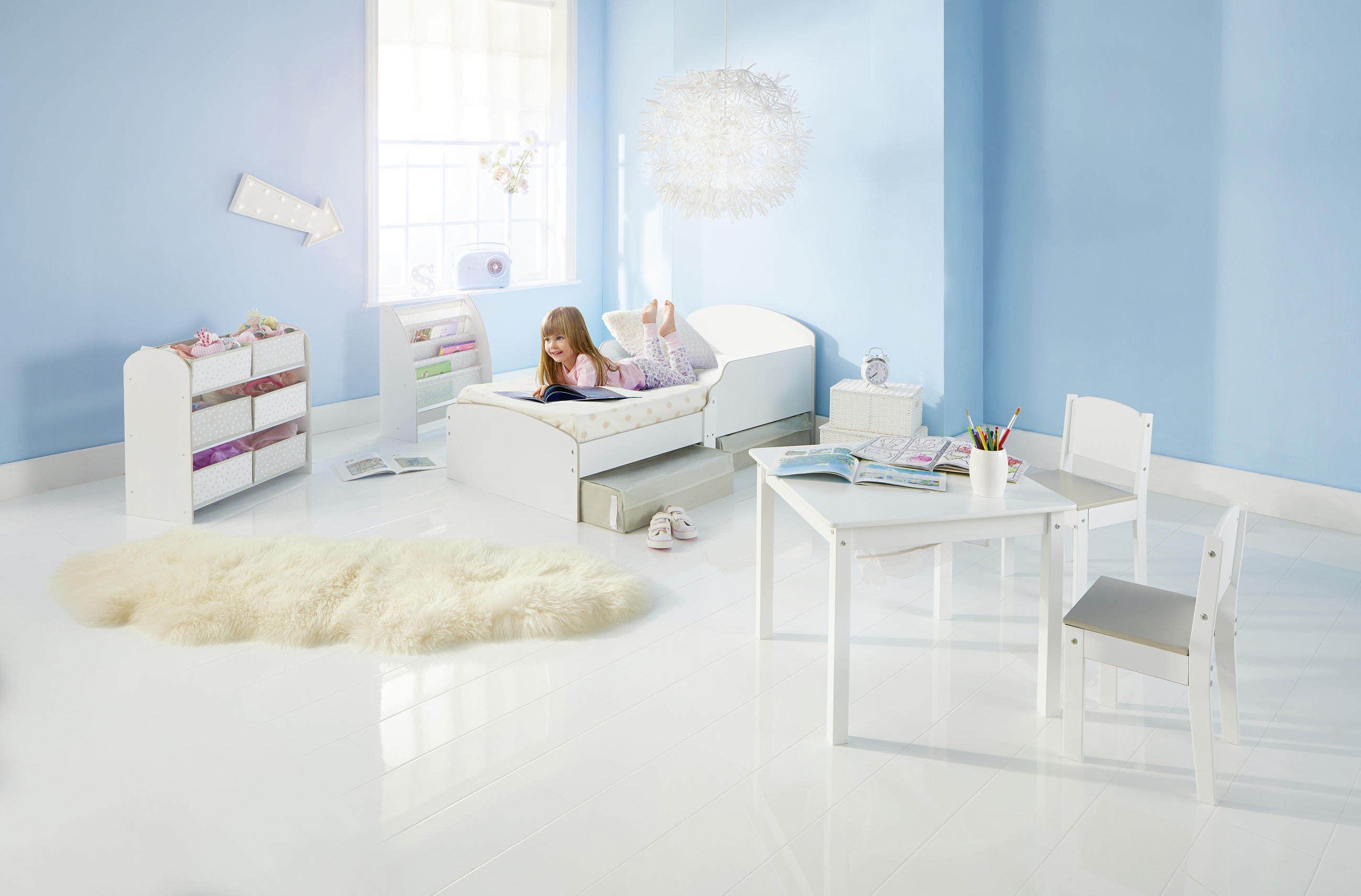 KINDER-/JUNIORBETT Weiß - Weiß, MODERN, Holzwerkstoff/Textil (140/70cm) - MID.YOU