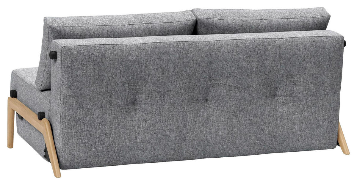 SCHLAFSOFA Flachgewebe Hellgrau  - Eichefarben/Hellgrau, Design, Holz/Textil (168/79/98cm) - Innovation