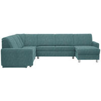 WOHNLANDSCHAFT in Chenille Türkis  - Türkis/Alufarben, KONVENTIONELL, Kunststoff/Textil (236/322/158cm) - Sedda