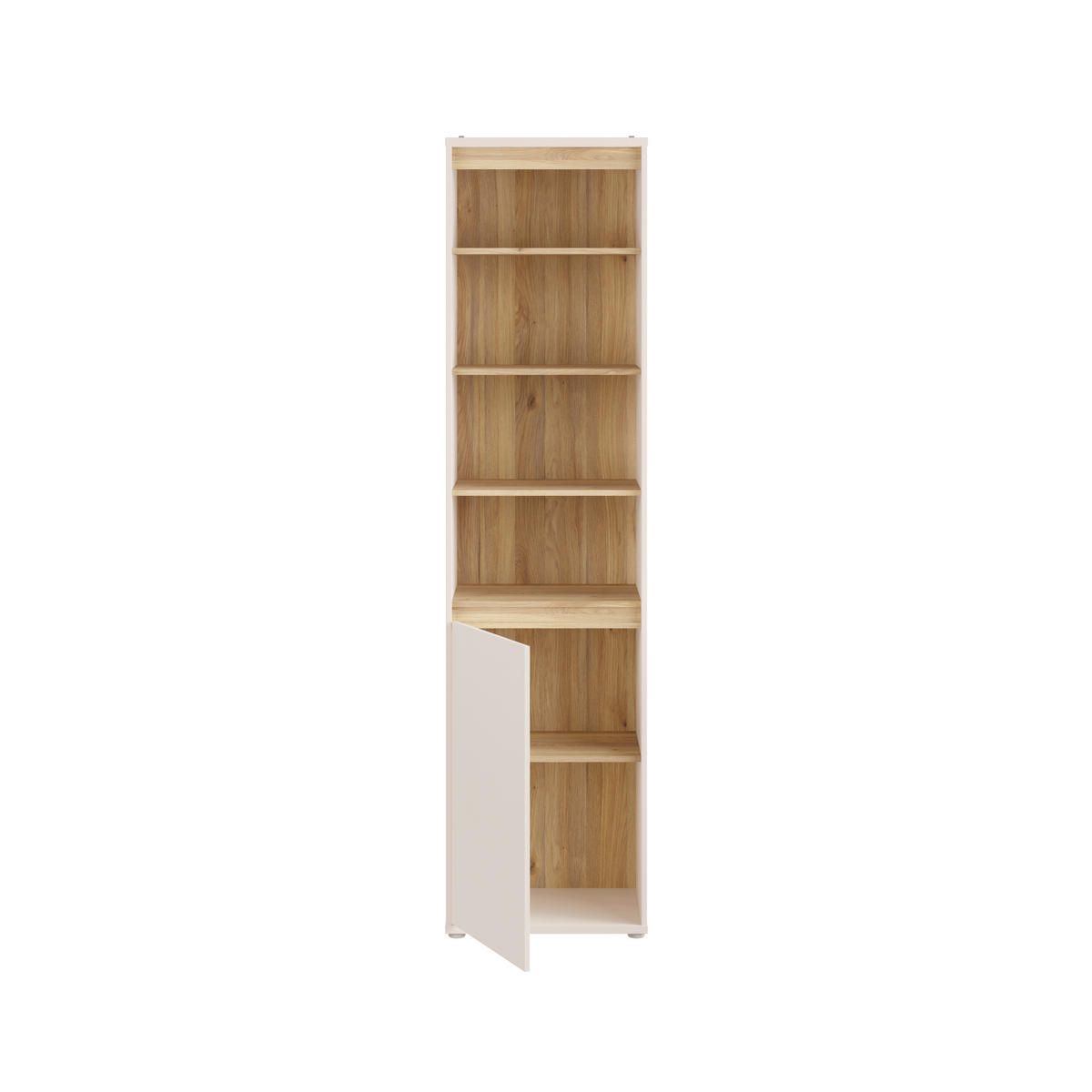 Dulap Cu Rafturi, culoare lemn stejar, nisipiu  - culoare lemn stejar/nisipiu, Basics, plastic/material pe bază de lemn (53,4/211,1/42cm) - Xora