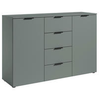 KOMODA S VRATIMA - žalfijazelena/crna, Osnovno, pločasti materijal/plastika (135/90/40cm) - Xora