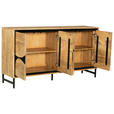 SIDEBOARD  in 160/85/40 cm  - Schwarz/Akaziefarben, Design, Holz/Metall (160/85/40cm) - Ambia Home
