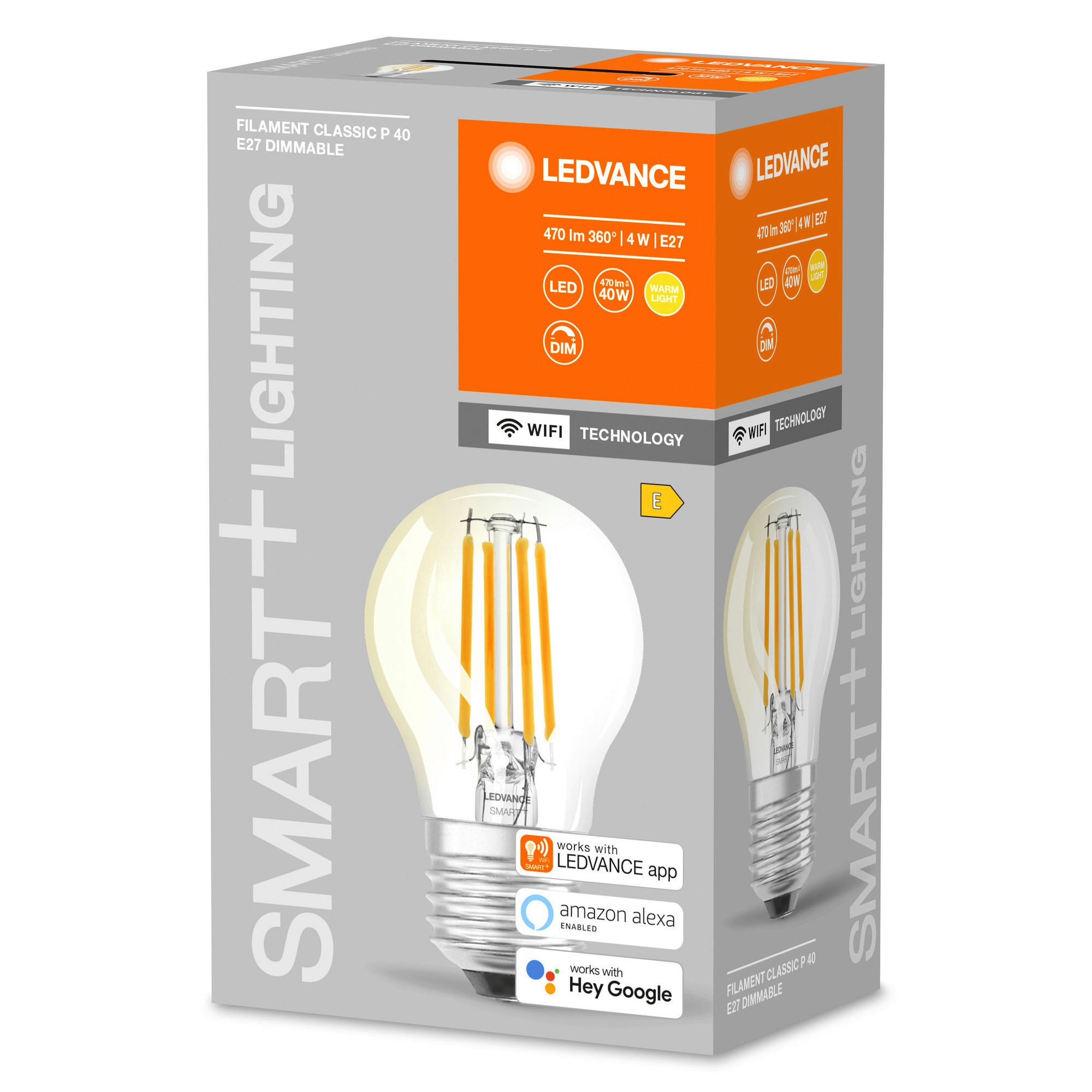 LED-LEUCHTMITTEL Smart+ Wifi Filament Classic P 40 Dimmable E27  - Basics, Glas (3,5/11,8cm) - Ledvance