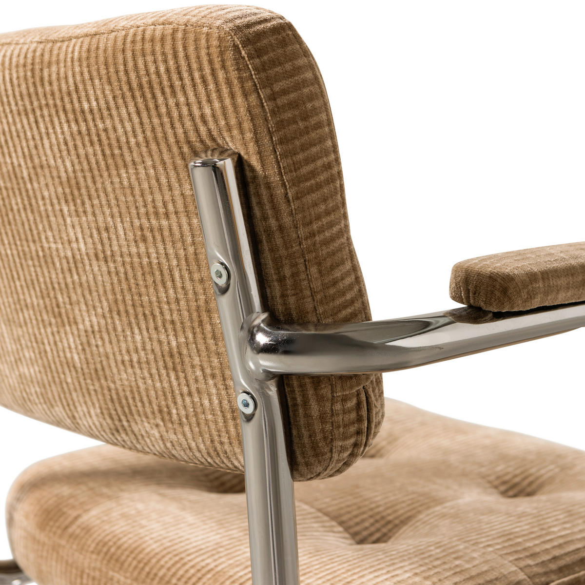 DREHSTUHL gerippt Sandfarben  - Sandfarben/Chromfarben, MODERN, Kunststoff/Textil (54/87/60cm) - Livetastic