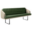 SITZBANK 255/89/68 cm Velours, Flachgewebe Grün, Beige Metall  - Beige/Schwarz, Design, Textil/Metall (255/89/68cm) - Dieter Knoll