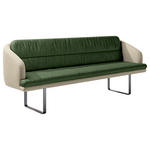SITZBANK 255/89/68 cm Velours, Flachgewebe Grün, Beige Metall  - Beige/Schwarz, Design, Textil/Metall (255/89/68cm) - Dieter Knoll