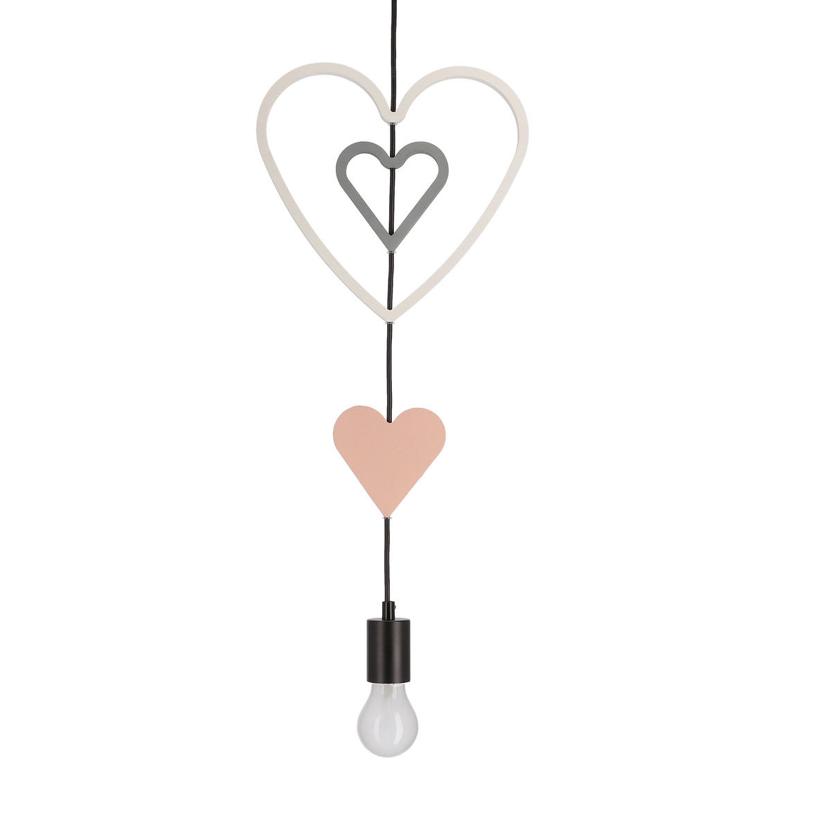 HÄNGLAMPA FÖR BARN Trio 100/27/100 cm  - vit/pink, Basics, metall/trämaterial (100/27/100cm)