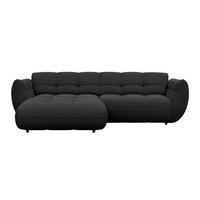 ECKSOFA Schwarz Chenille  - Dunkelgrün/Schwarz, Trend, Kunststoff/Textil (178/280cm) - MID.YOU
