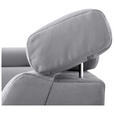 ECKSOFA Silberfarben Mikrofaser  inkl. Bettkasten, Schlaffunktion, Rücken echt, Kopfteilverstellung, Liegefläche im Originalstoff  - Chromfarben/Silberfarben, KONVENTIONELL, Textil/Metall (271/206cm) - Carryhome