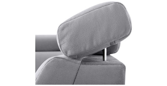ECKSOFA Silberfarben Mikrofaser  inkl. Bettkasten, Schlaffunktion, Rücken echt, Kopfteilverstellung, Liegefläche im Originalstoff  - Chromfarben/Silberfarben, KONVENTIONELL, Textil/Metall (271/206cm) - Carryhome